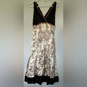 NWT  Vera Cristina black satin halter rose detail cocktail dress sample? sz 4
